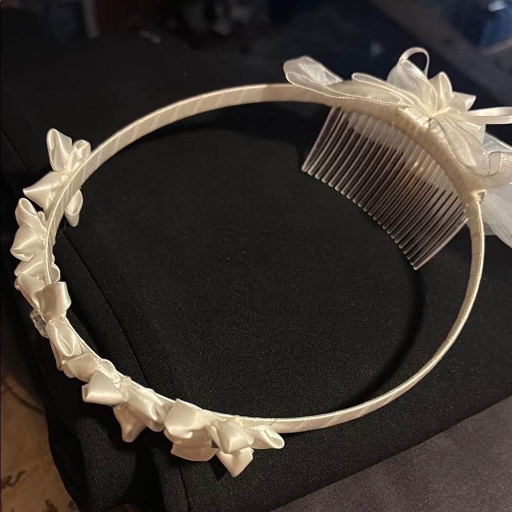 Headband vail with Decorative Comb
